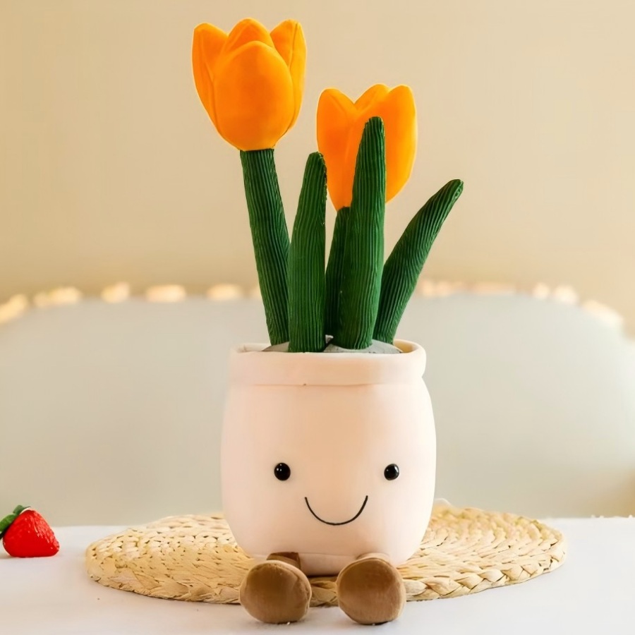 Echeveria Succulent - Реалистичные плюшевые игрушки-суккуленты в виде тюльпанов,