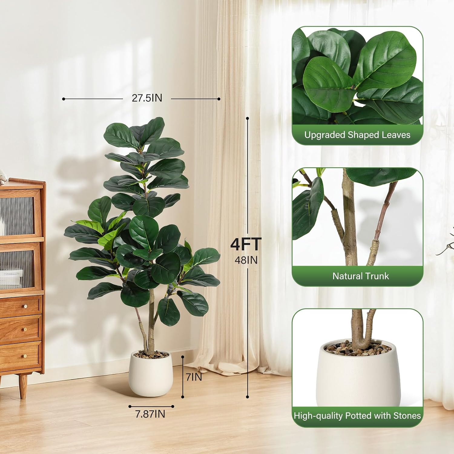 Искусственное дерево фикус лир – обзор и цена Ficus Lyrata Tree